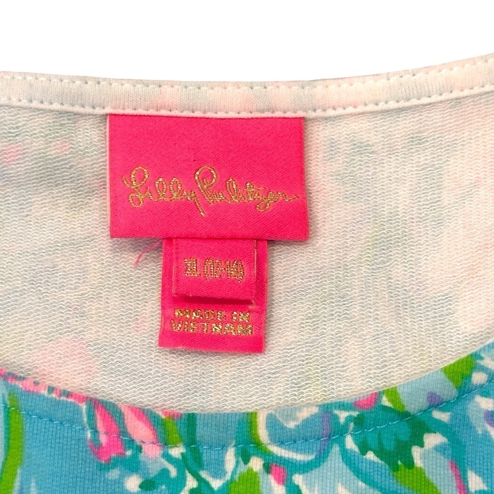 Lilly Pulitzer Kailyn Tiered Ruffle Dress Amalfi Blue Girl’s XL (12-14) 007629 - Picture 3 of 4